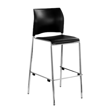 National Public Seating Cafe Bar Stool, Vinyl Seat, Black 8710B-11-10